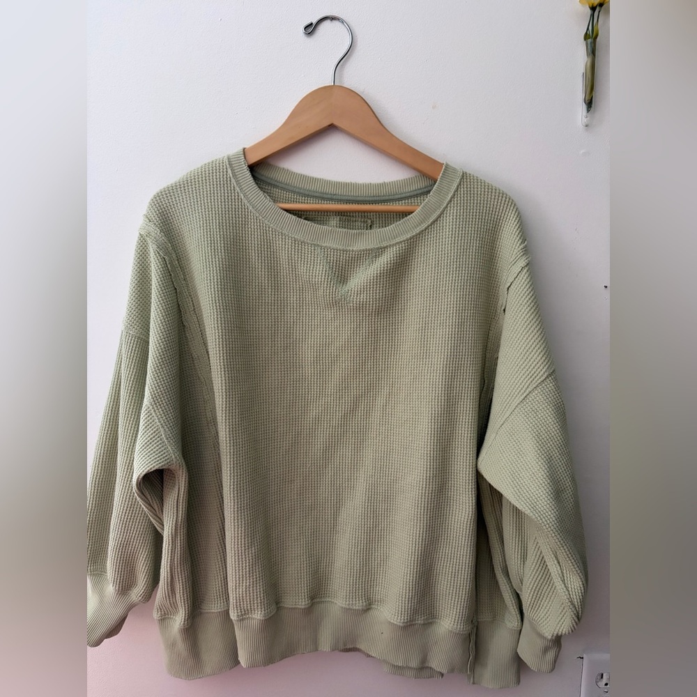 Women’s Lightweight Waffle Knit Sweater - Sage Green